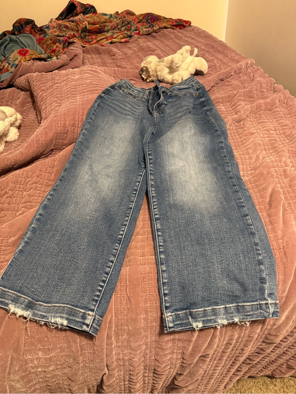 Judy Blue Wide-Leg Cropped Blue Denim Jeans